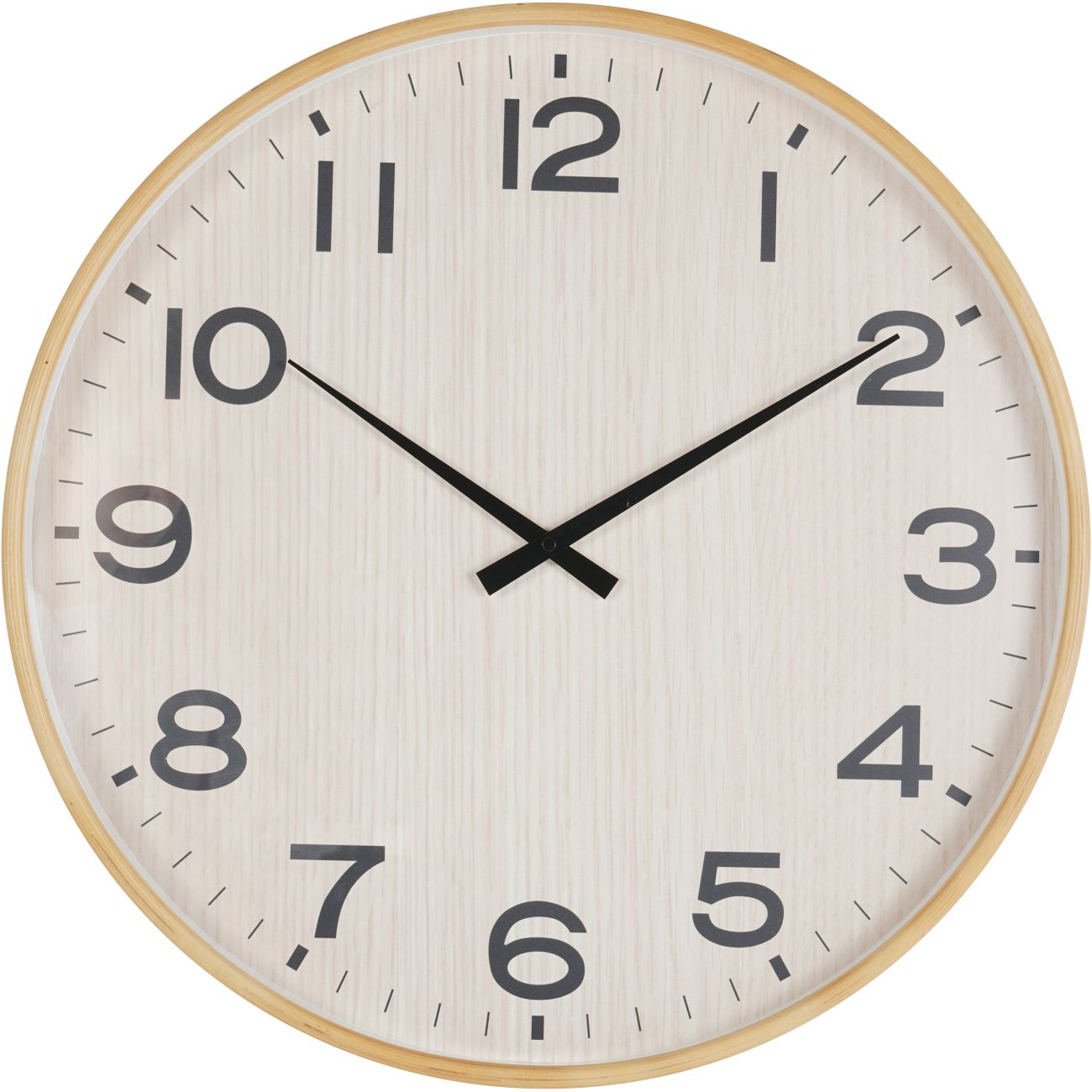 Light Natural Grain Effect Round Wall Clock